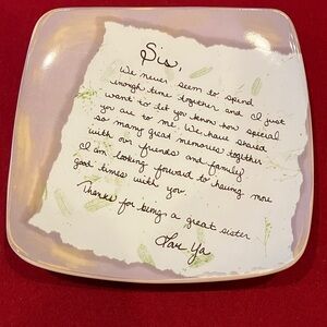 Carson Sister Plate with Heartfelt Message